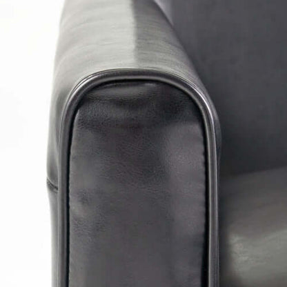 Black Faux Leather Push Back Chair – Elegant Accent for Modern Homes