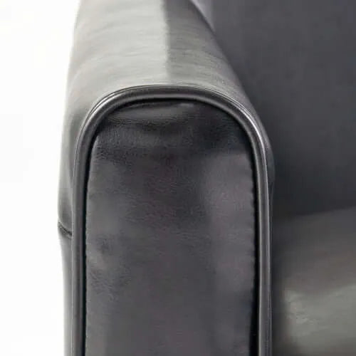 Black Faux Leather Push Back Chair – Elegant Accent for Modern Homes