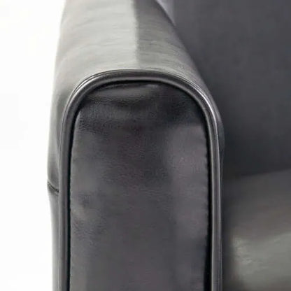 Black Faux Leather Push Back Chair – Elegant Accent for Modern Homes