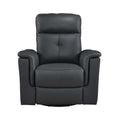 Black leather recliner chair on a white background