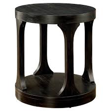 Antique Black Round End Table