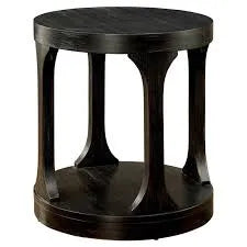 Antique Black Round End Table