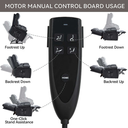 Leatheraire Power Lift Recliner w/ Heat, Massage & Remote/Black