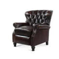 Dark brown leather recliner chair on a white background