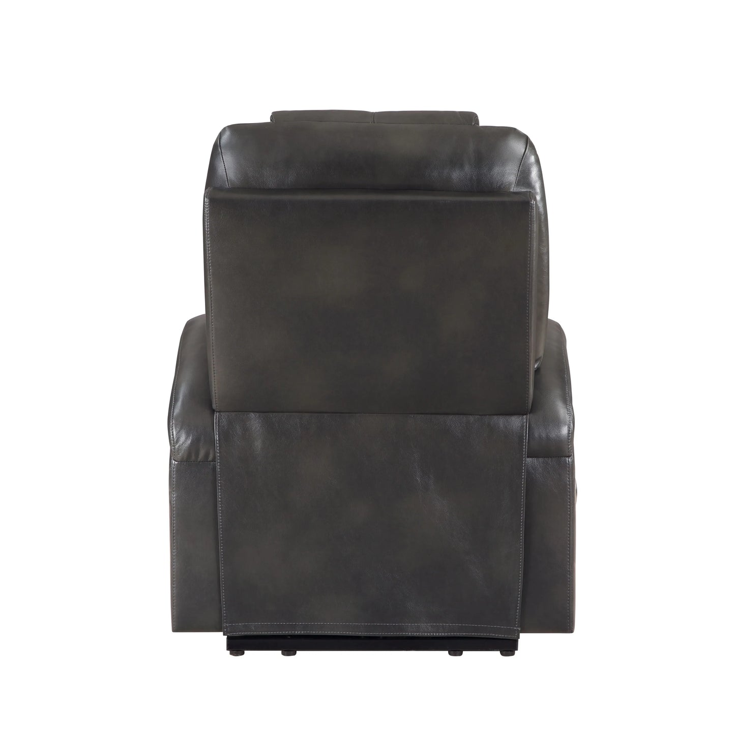 Back of a black recliner chair on a white background