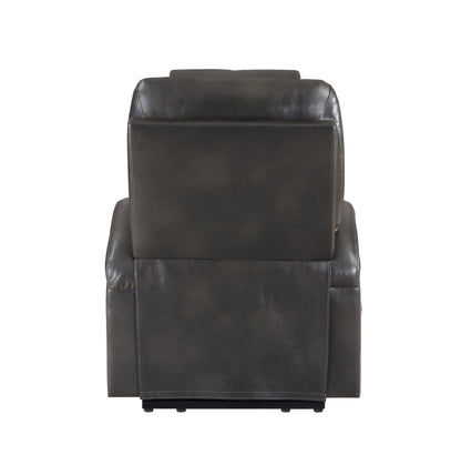 Back of a black recliner chair on a white background