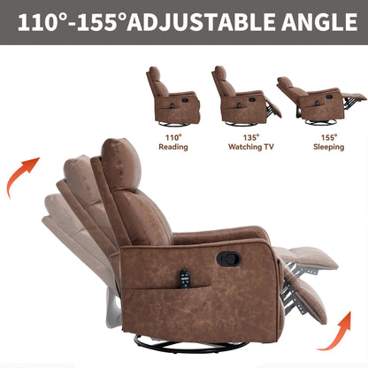 Brown recliner chair with adjustable angle options on a white background