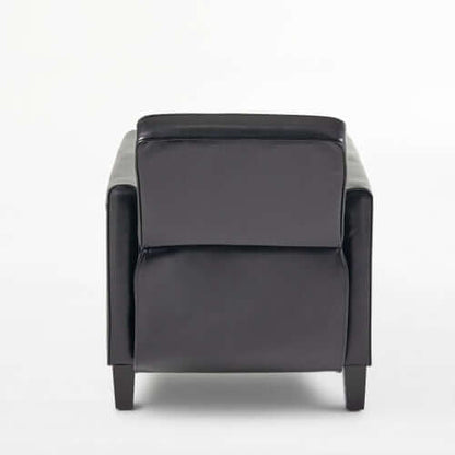 Black Faux Leather Push Back Chair – Elegant Accent for Modern Homes