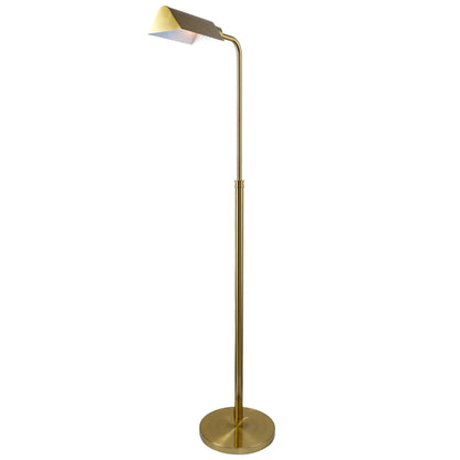 Brass floor lamp on a white background