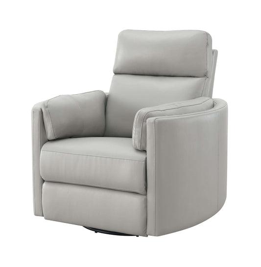 Sagen Gray Faux Leather Glider Recliner with Swivel