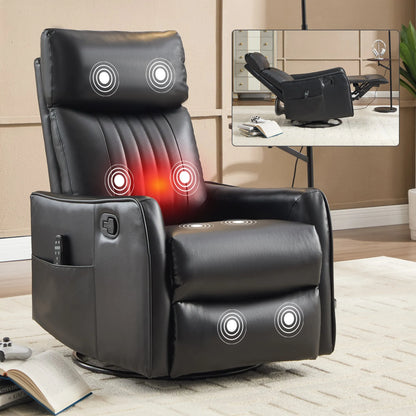 Black massage recliner chair with visible massage points in a room setting