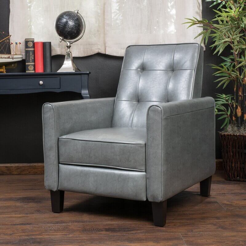 Manual Club Recliner - Dark Grey