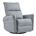 Blue gray recliner chair on a white background