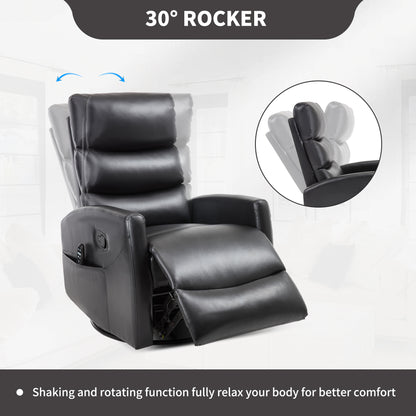 Black massage chair with reclining feature on a white background