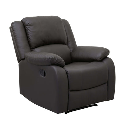 Modern Reclining Pillowtop Arms Recliner - Right angle view