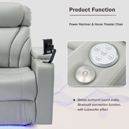 Power Recliner Chair with USB, Storage, Cup Holder & Speaker