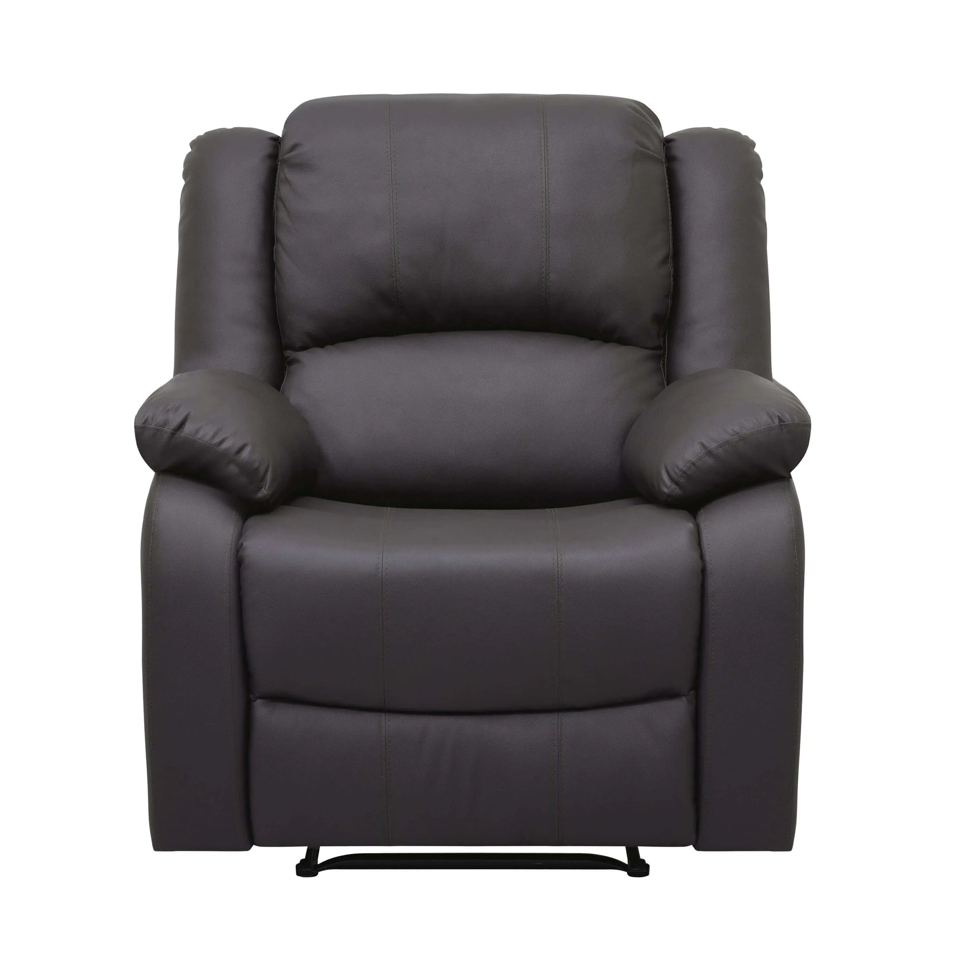 Modern Reclining Pillowtop Arms Recliner- Front view 