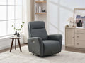 Power Swivel Glider Recliner-Dark Gray - Side view in room