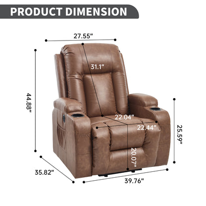 350 LB Power Lift Recliner w/ Massage, Heat, USB, Cup Holders