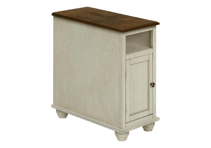 End table with a wooden top on a white background