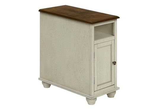 End table with a wooden top on a white background