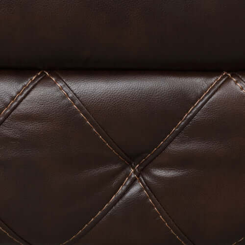 Brown Manual Recliner Chair – Diamond Stitching & Pillow Arms