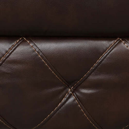 Brown Manual Recliner Chair – Diamond Stitching & Pillow Arms