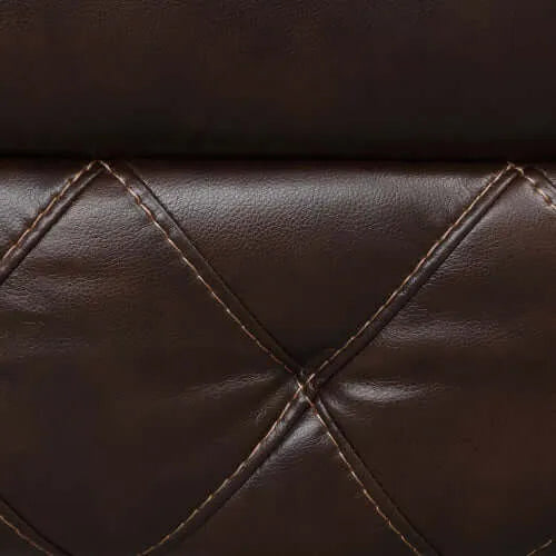 Brown Manual Recliner Chair – Diamond Stitching & Pillow Arms