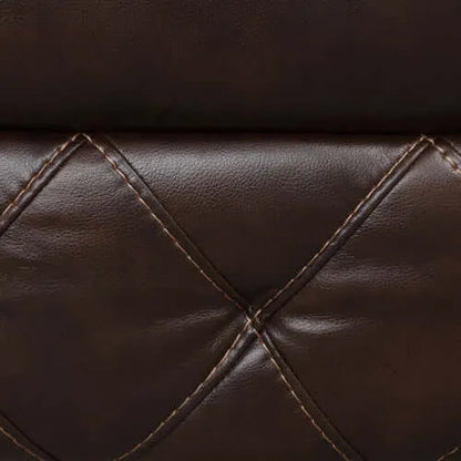 Brown Manual Recliner Chair – Diamond Stitching & Pillow Arms
