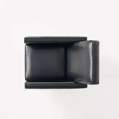 Black Faux Leather Push Back Chair – Elegant Accent for Modern Homes