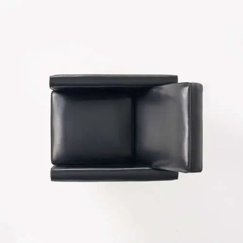 Black Faux Leather Push Back Chair – Elegant Accent for Modern Homes
