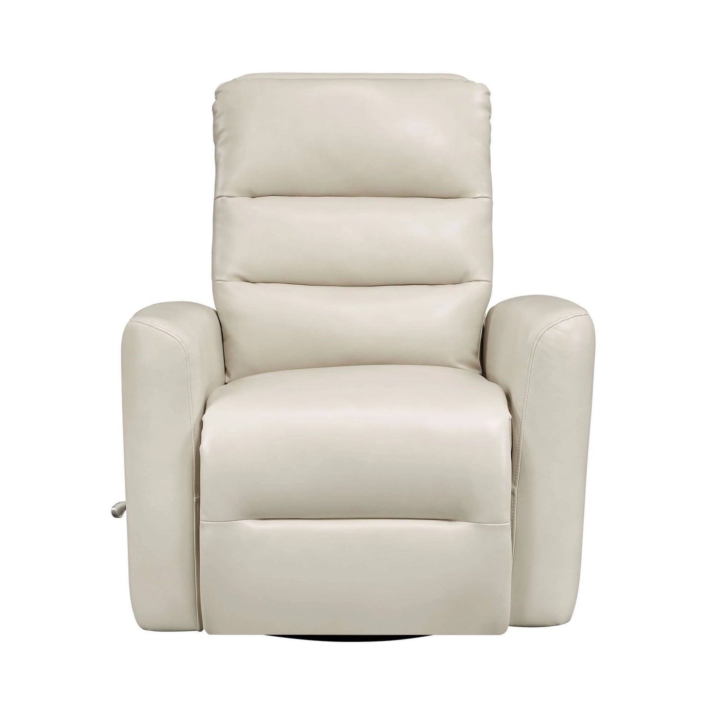 Front view of a beige recliner chair on a white background