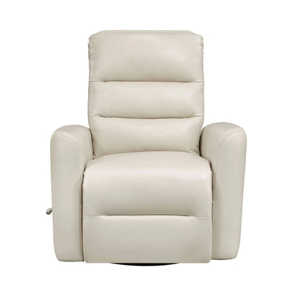 Front view of a beige recliner chair on a white background