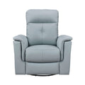 Front view of a blue recliner chair on a white background