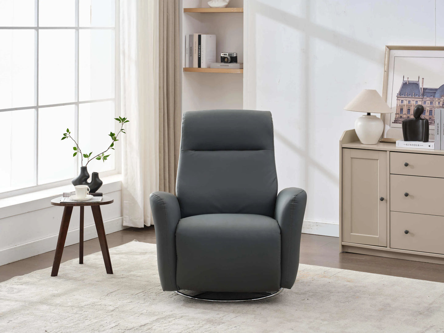 Power Swivel Glider Recliner-Dark Gray