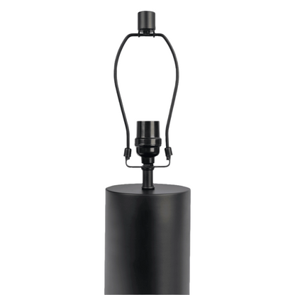 Aura Black Table Lamp with On/Off Switch Black Block Base