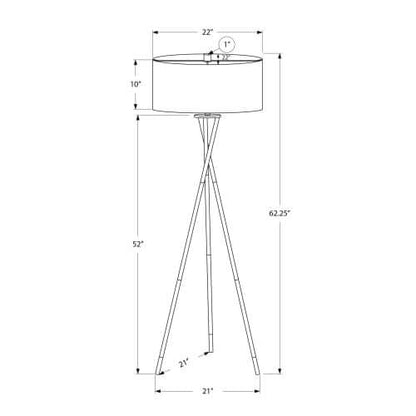 62" Black Floor Lamp with Ivory Shade – Sleek, Modern & Bright