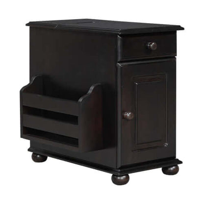 Vintage Flip-Top Sofa Table w/ USB, Cup Holders & Hidden Shelf-Espresso