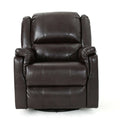 Brown faux leather recliner chair on a white background