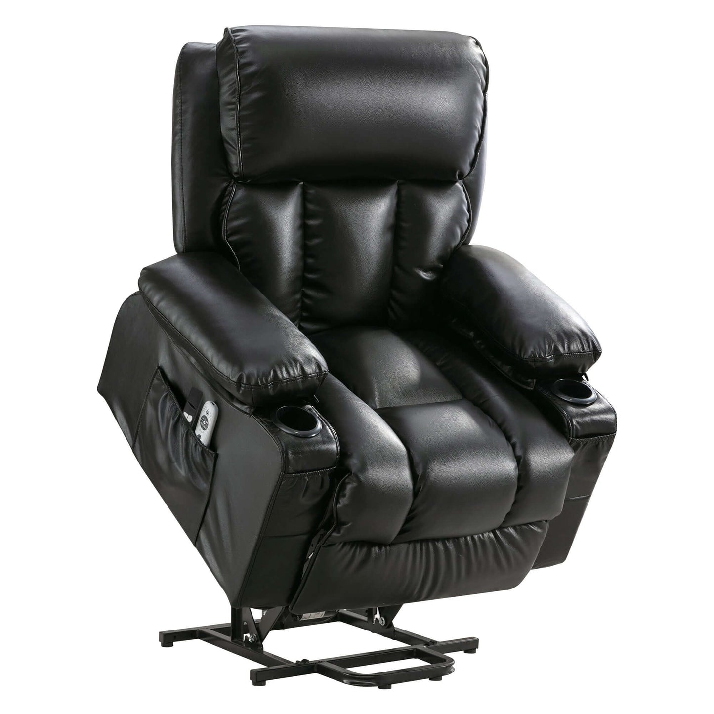 Power Electric massage lift lounge chair, suitable for the elderly, with heating and vibration functions,Fleece leather with USB, can be used for lying down-brown