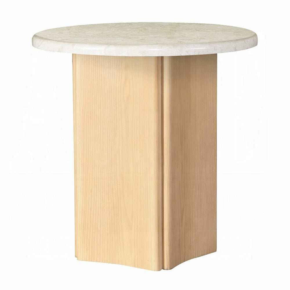 Qwin End Table with Marble Top