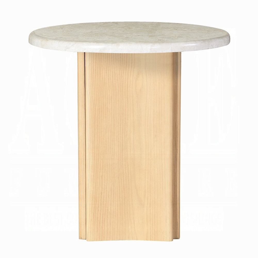Qwin End Table with Marble Top