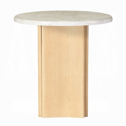 Qwin End Table with Marble Top