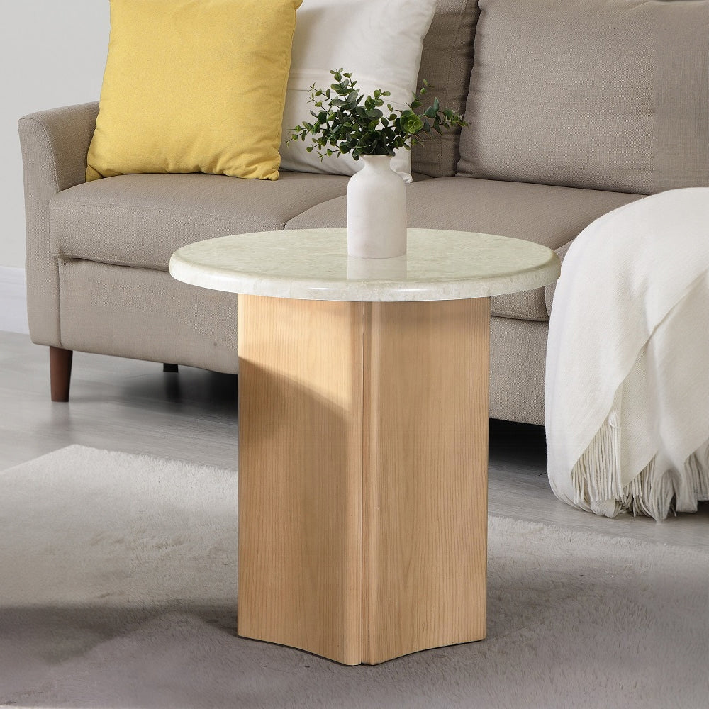 Qwin End Table with Marble Top