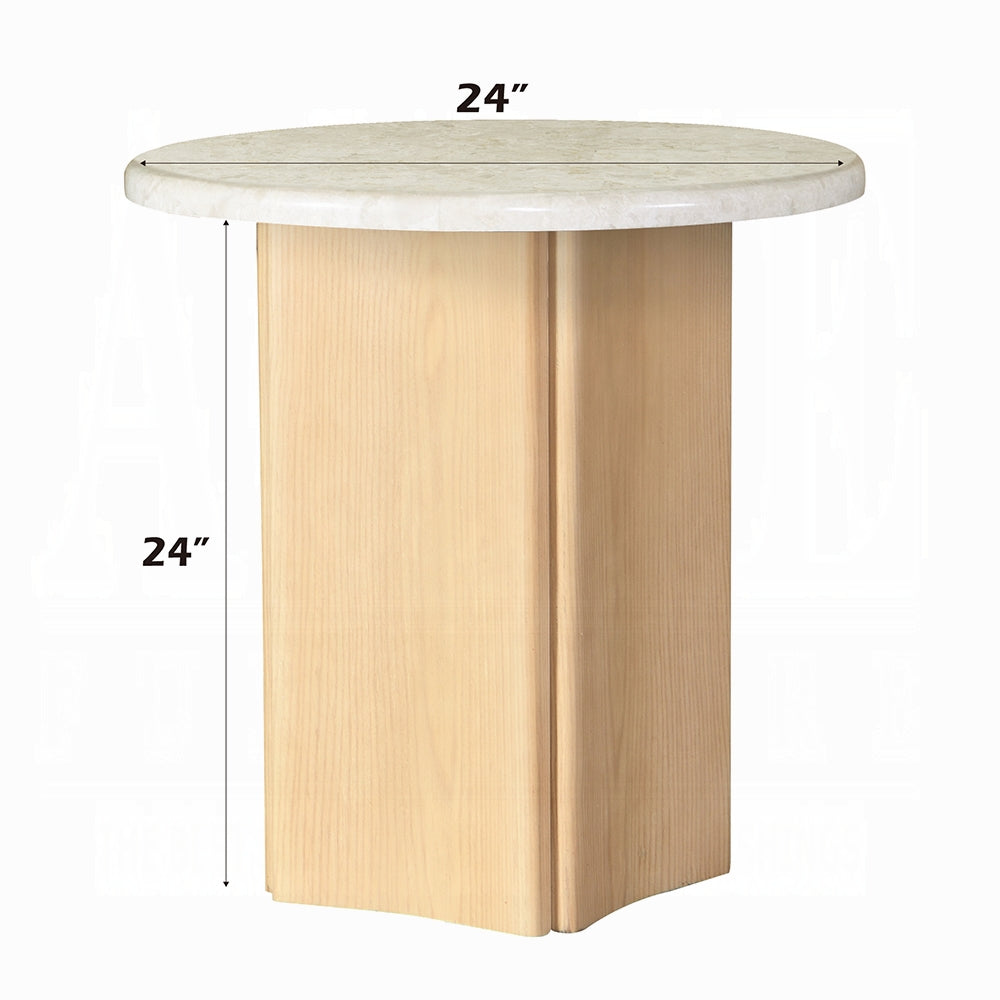 Qwin End Table with Marble Top