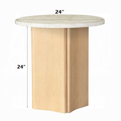 Qwin End Table with Marble Top