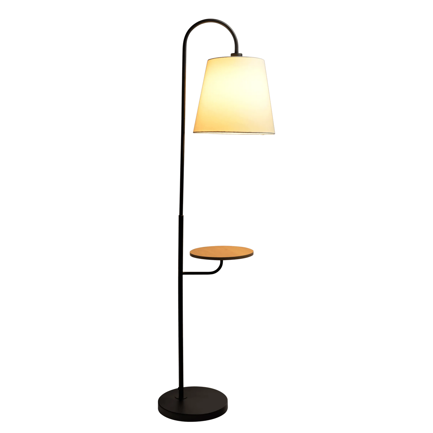 Floor lamp with a light bulb on a white background